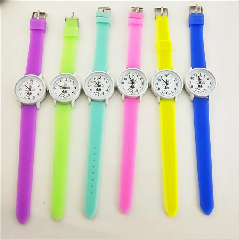 Anime-small-umbrella-silicon-belt-kid-s-watch-personality-creative-children-s-fashion-wrist-watch-boy