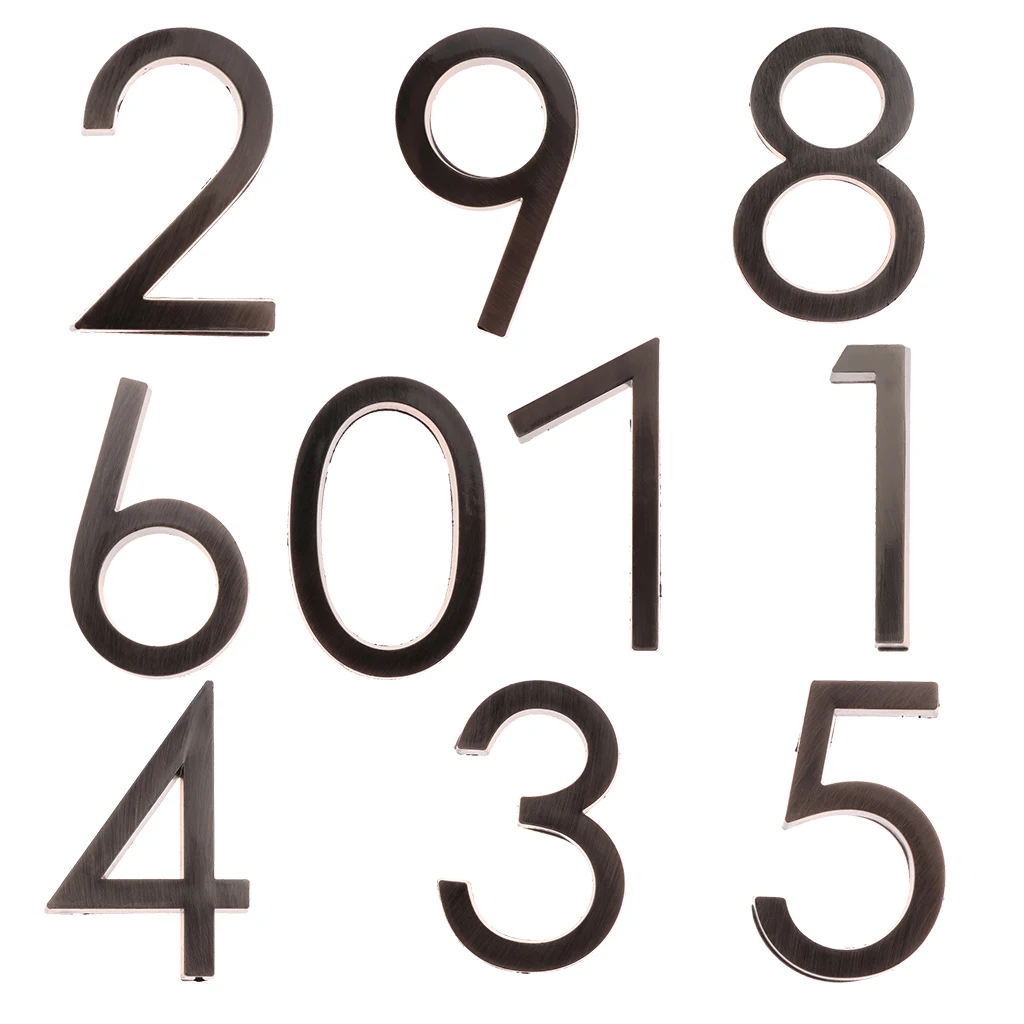 Surface Mounted Door Number Chrome Finish Digits Letter for Shop Bar House Apartment Flat Shop Hotel Display Names Numbers	