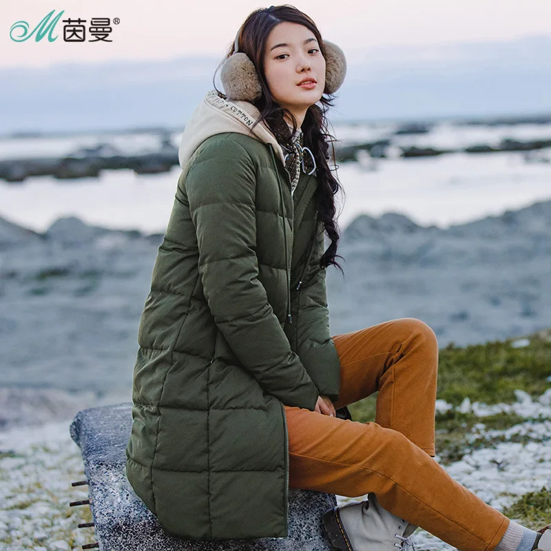 

INMAN Long Thick Duck Down Women Dress Down Jacket Winter Duck Down