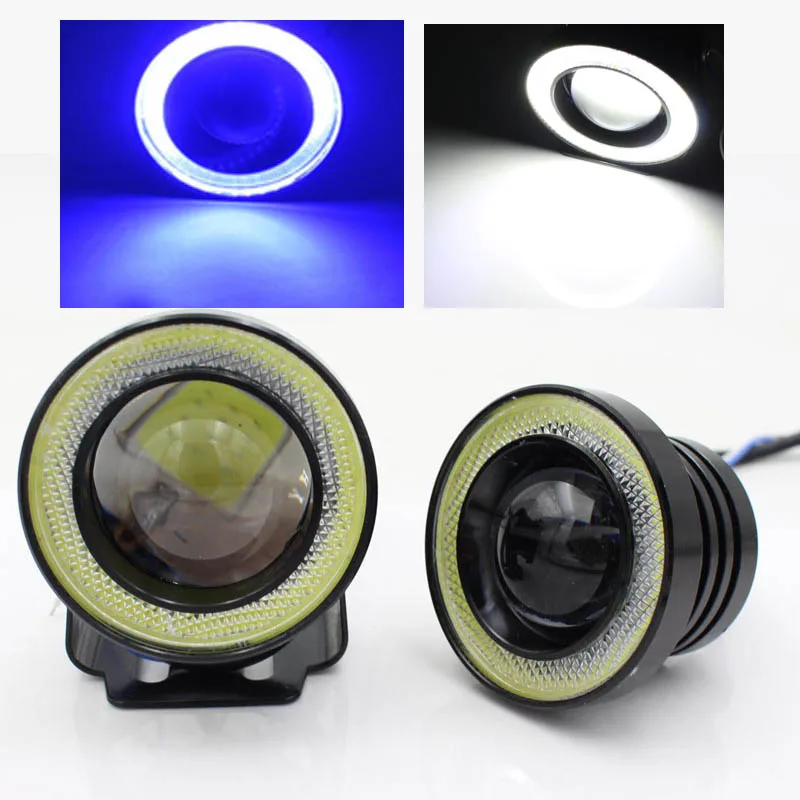 2Pcs/lot Universal Led Car Fog lights Angel Eyes 12V 30W 64mm 76mm 89mm
