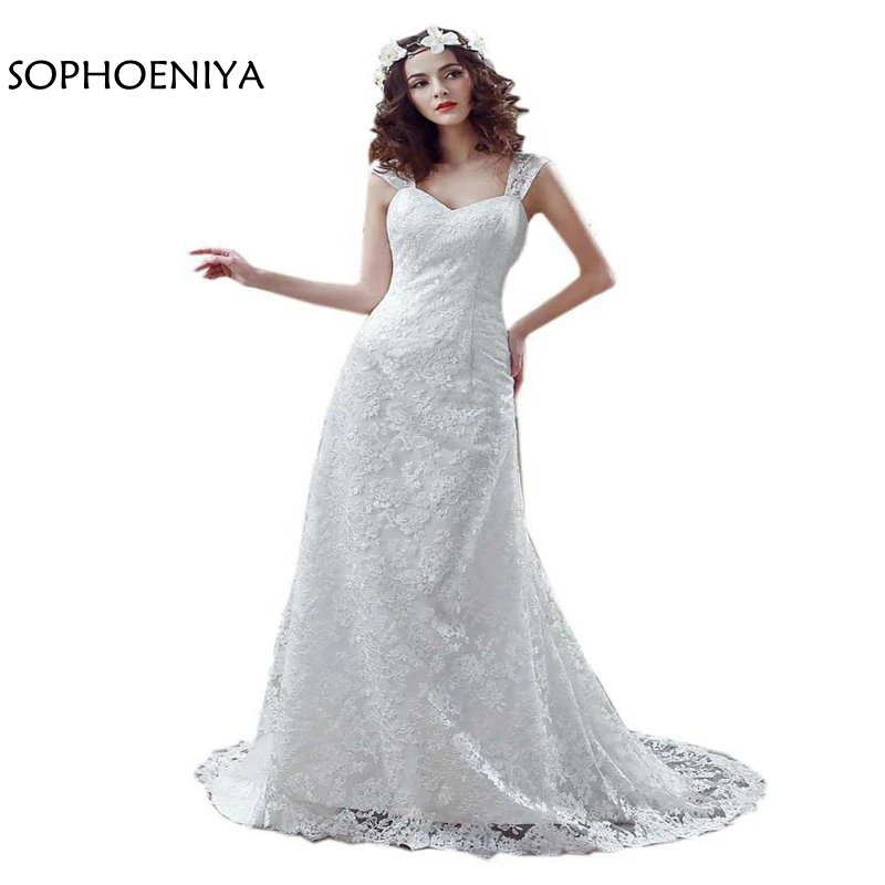 

New Arrival Lace Wedding dress Mermaid 2019 White Ivory Wedding gowns Plus size Vestidos de novia casamento robe de mariee