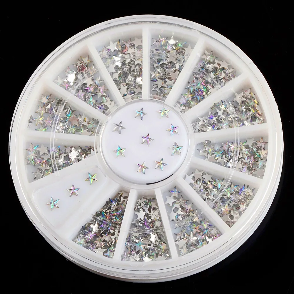 

Shiny Pentagram Design Acrylic For Nails Glitter 3D Five-pointed Star Nail Art Wheel DIY Decorations ZP022