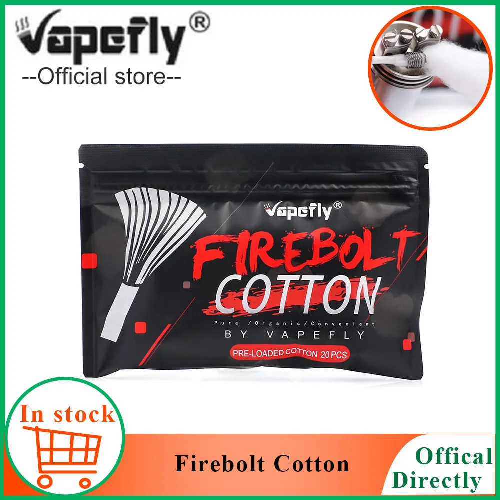 20 шт./упак. Vapefly Firebolt сахарной ваты для электронная сигарета Перезаправляемые Атомайзеры емкостью обслуживаемых атомайзеров и дрипок, катушки органического хлопка Vape аксессуары vs облако"