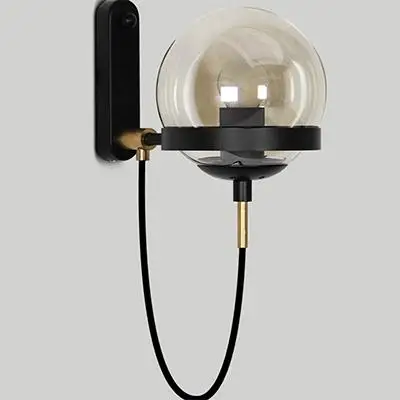 Eusolis современный лестничный светильник Настенный светильник винтажный Iluminacion Chic Glazen Wandlamp открытый светодио дный светодиодный настенный светильник lamparсветодио дный LED Moderna - Цвет абажура: Black