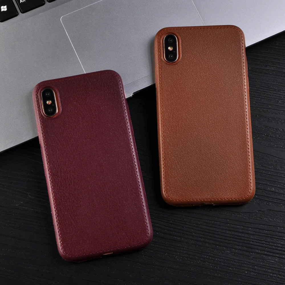 Litchi Pattern PU Leather Phone Case For iPhone X Cases Soft TPU Back Cover For iPhoneX Capa Coque
