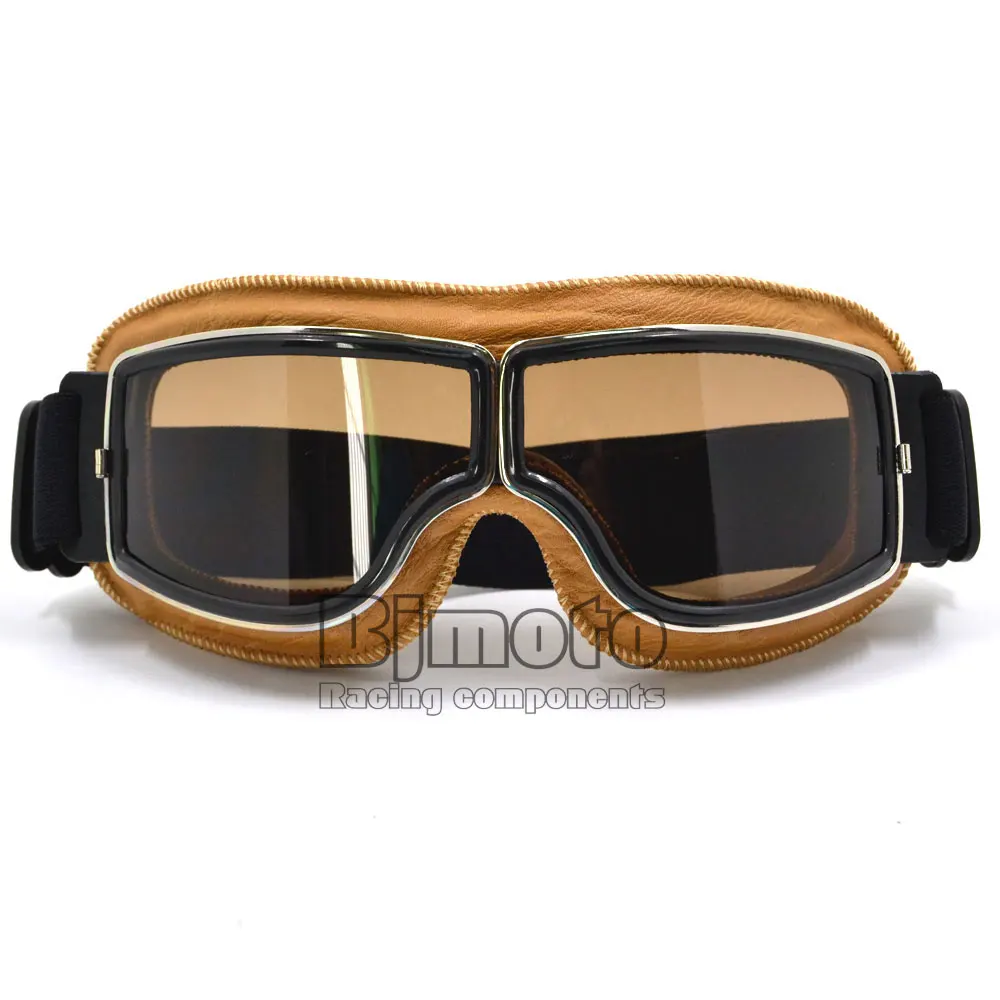 BJMOTO винтажные Универсальные складные очки с серебряной оправой, мотоциклетные очки, шлем, мотоциклетные солнцезащитные очки - Цвет: Ye frame smok lens