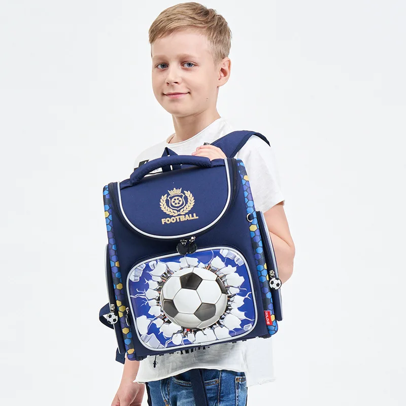 Ранец ортопедический 3D школьный рюкзак для мальчиков детские школьные сумки для мальчиков мультяшный рюкзак для детей сумка для книг - Цвет: Football