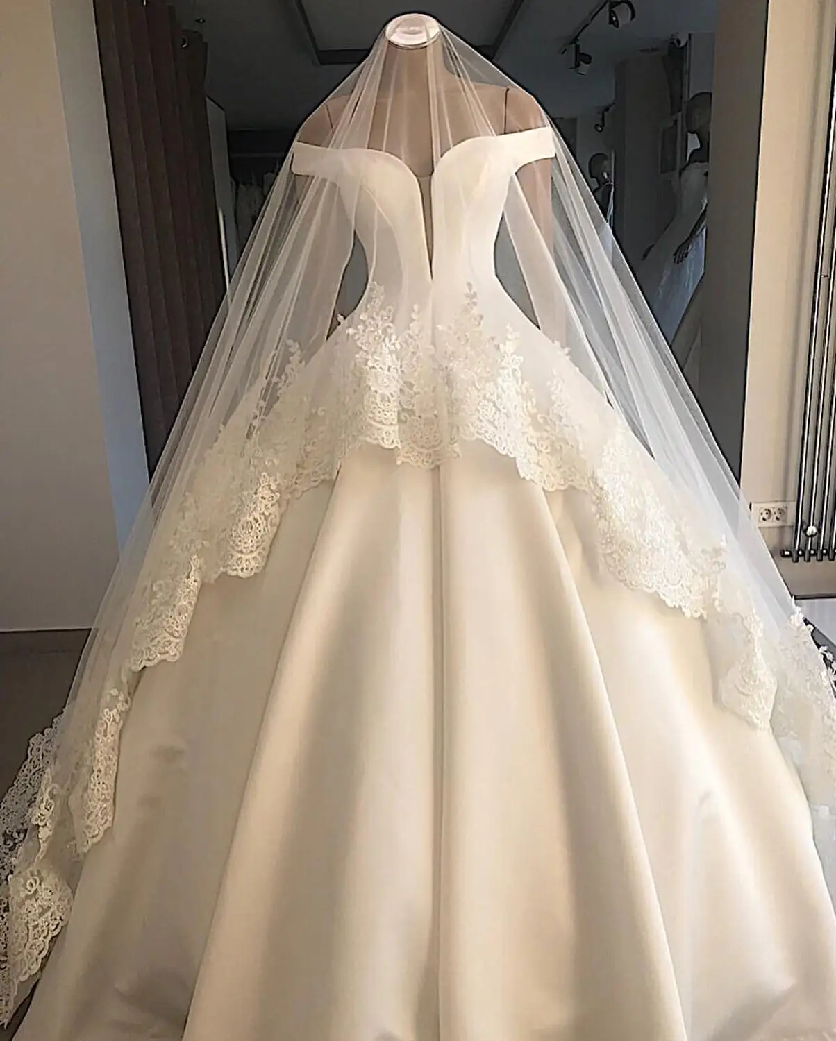 sexy satin wedding dress