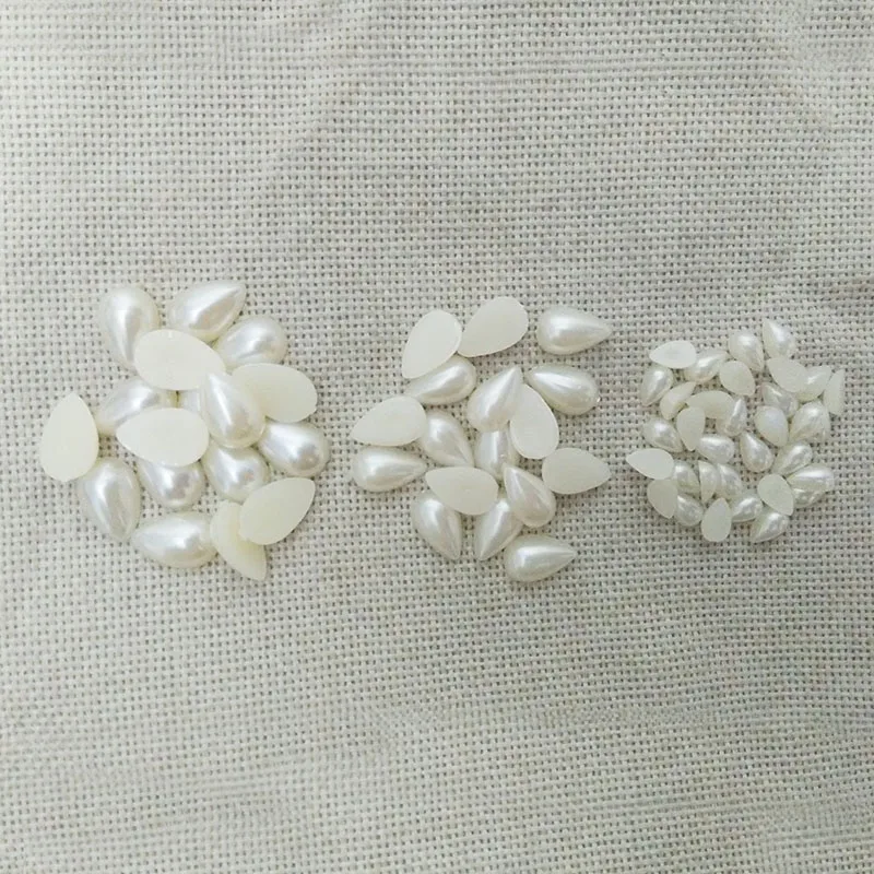 

water drop Cabochon cameo bezel FlatBack imitation Pearls Beads mobile Case bridal shoes handbag Glue on bowknot choker kolye