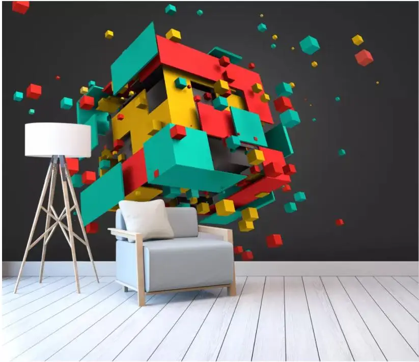 3D Wallpaper Custom Any Size Mural Wallpaper Colorful cubes abstract space 3d background wall Home Decor Living Room Wall 3D Wallpaper Custom Any Size Mural Wallpaper Colorful cubes abstract space 3d background wall Home Decor Living Room Wall