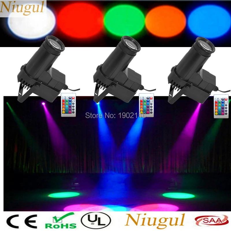 

3PCS IR Remote Control Mini Stage Lights RGB LED Beam Light For Party Disco KTV Mirror Ball Pinspot Light LED DJ Spotlight Lamp