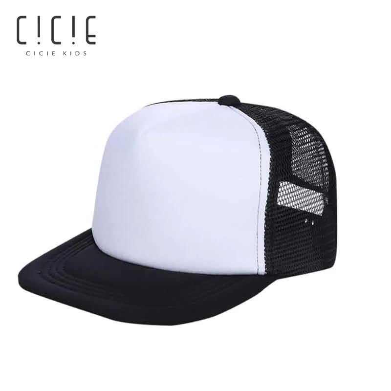 

DE050 Kids Cap Baby Custom Summer Trucker Hats Patchwork Children Breathable Mesh Children Cap Adjustable Baseball Cap Boys