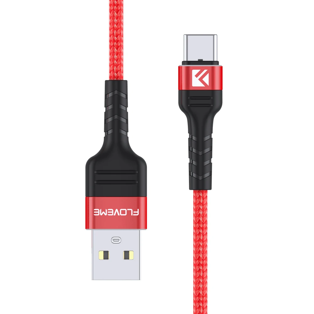 FLOVEME 3A usb type C кабель для samsung S10 S10e S9 USB C кабель для мобильного телефона Быстрая зарядка type C кабель для устройств usb type-C - Цвет: Красный