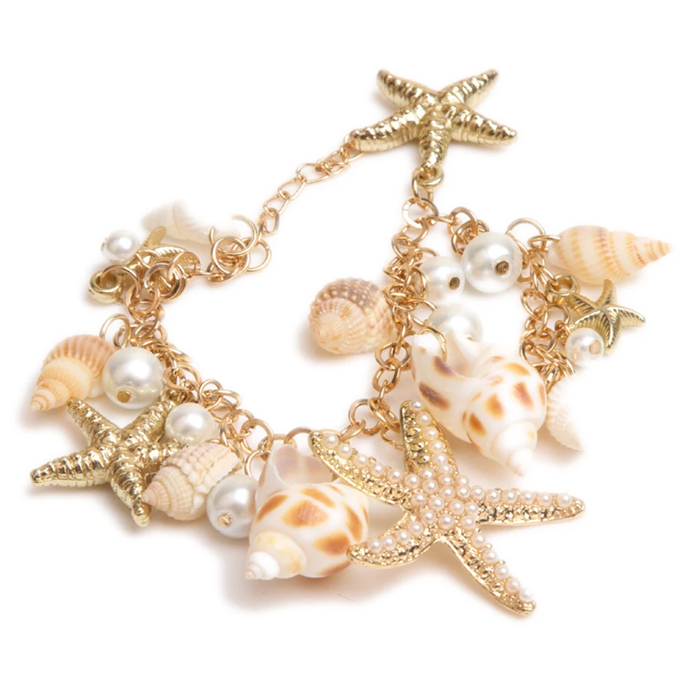 

Starfish Conch Shell Bracelet Elements Bullactaexarata Bracelet Bangle Fine Jewerly For Women Girl 2019 New Fashion