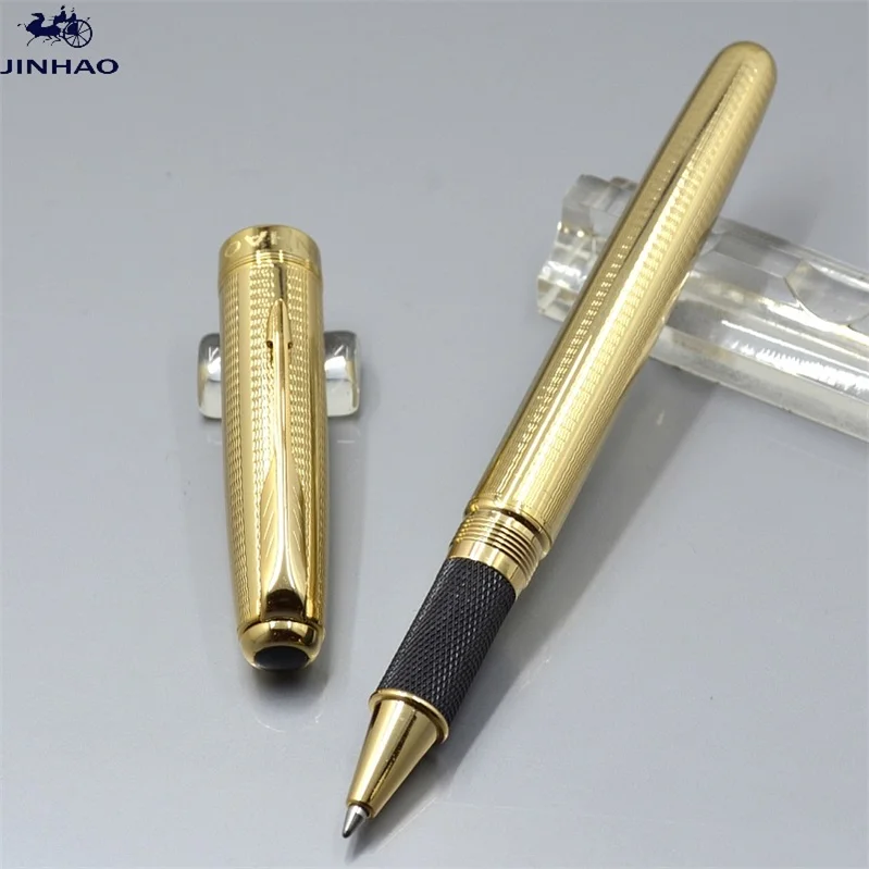 JINHAO Роскошная золотая/серебряная металлическая авторучка/роликовая шариковая ручка канцелярская брендовая чернила для письма ручки подарок - Цвет: Roller ball pen