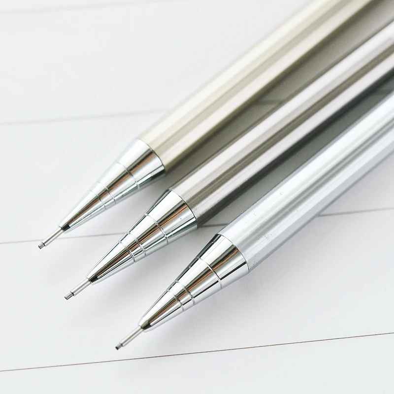 3 шт M& G M-1001 автоматический механический карандаш черного/серебристого/серого цветов 0,5 мм 0,7 мм металлический корпус для офиса и школы