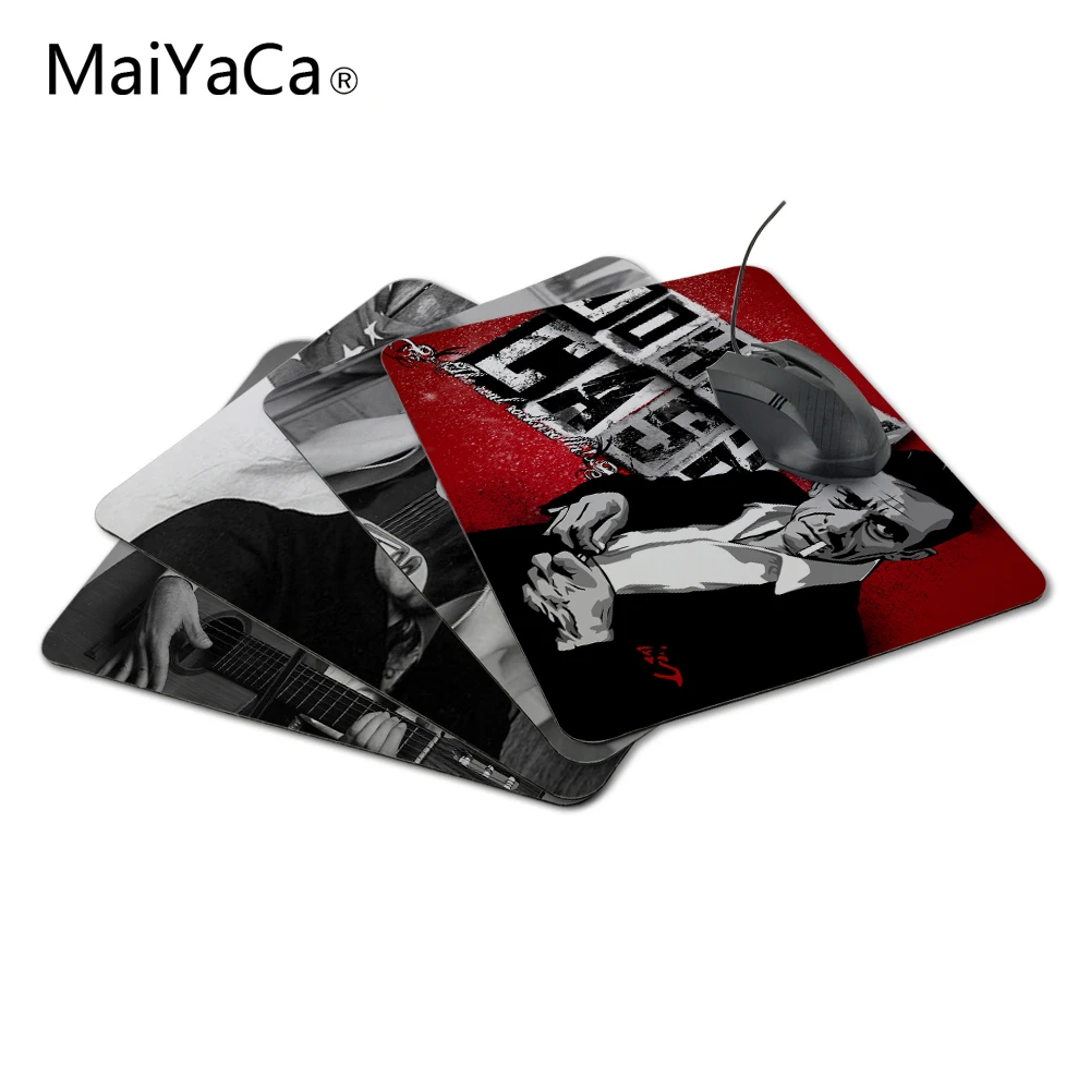 

MaiYaCa Hot Sale Johnny Cash Customized Skin Non Slip Gaming Durable Rubber Rectangle Mousepad for PC Optical Mouse