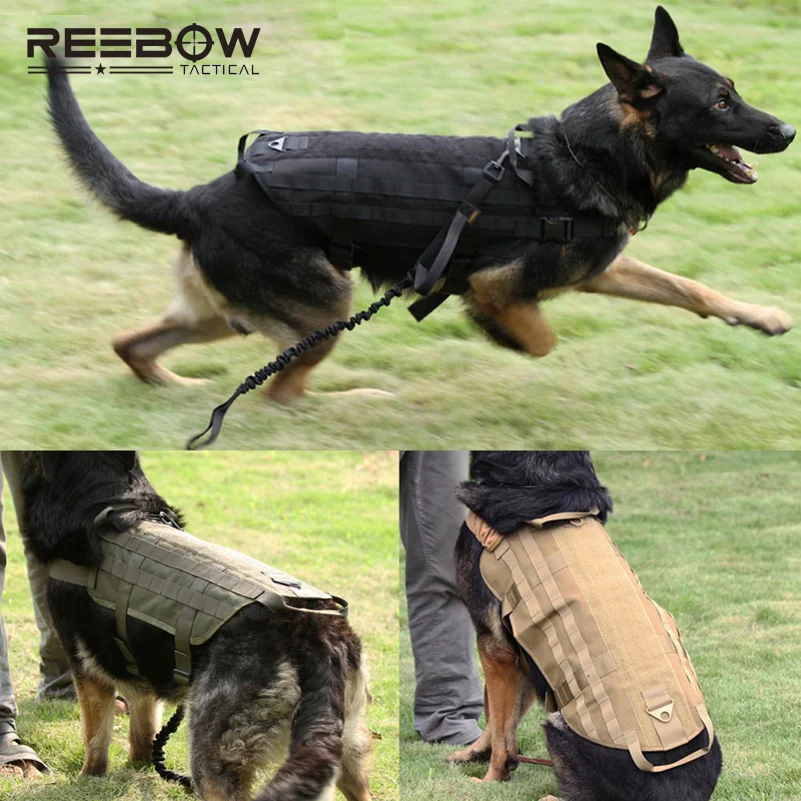 Army k9 Tactical Outdoor Dog Harness SWAT Canine Training Dog Molle