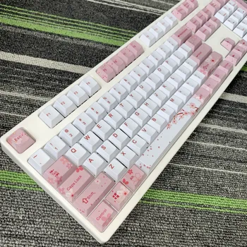 

Cherry Blossom Keycaps Full Set Mechanical Keyboard Keycaps PBT 5 Face Dye-Sublimation Keycap For All Sakura Keycap Set
