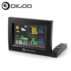 DIGOO DG-TH8530 Цвет экран Метеостанция USB зарядка температура сигнализации двойной часы с режимом включения по таймеру термометр для дома датчик