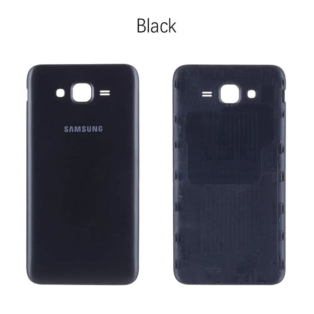 Задняя крышка батареи для samsung Galaxy J7 J700 J700F J700H J700M задняя крышка корпуса батарейного отсека чехол запасные части - Цвет: Black