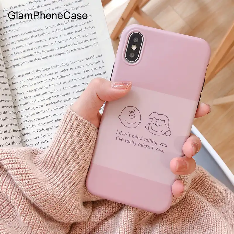 Glamphonecaseピンクかわいいカップル電話ケースiphone 7 8 プラスxs最大xrケースiphone 8 7 6 6sプラスソフトtpuカバー Fitted Cases Aliexpress