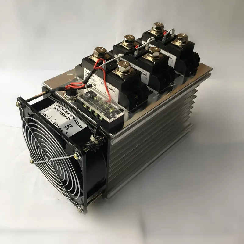 Us 114 0 5 Off High Quality 3pcs 200a Industrial Ssr Solid State Relays Dc Ac With Heat Sink And Fan 9 32vdc Control 480vac High Quality In Relays