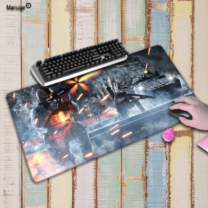 

Mairuige Free Shipping Battlefield Rubber Mousepad Large Lock Edge Gaming Speed Mousepad Computer Laptop Optical Mice Play Mat