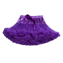 2017 Новый для маленьких девочек шифоновая пышная пачка принцесса юбки для вечеринки Балетные Костюмы Одежда для танцев фиолетовый