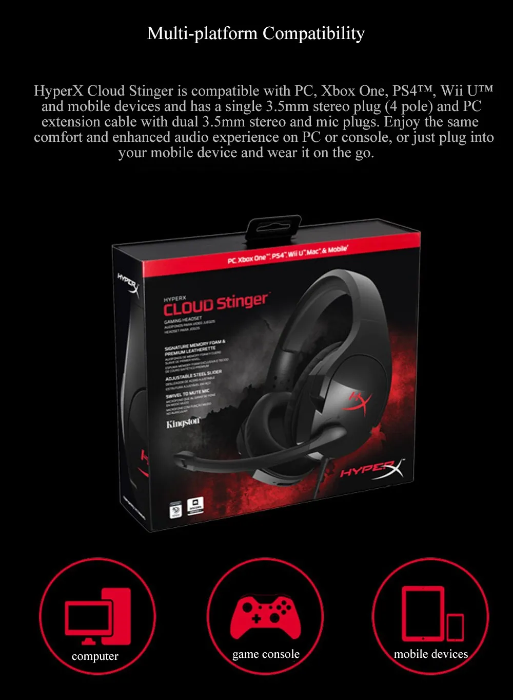 Kingston HyperX Cloud Stinger Auriculares наушники Steelseries игровая гарнитура с микрофоном для ПК PS4 Xbox Mobile