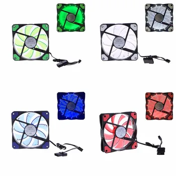 

15 LED DC 12V 120*120*25mm Heatsink Silent Cooling Case Fan For PC Computer CPU