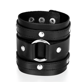 BONISKISS Men's Bracelets Bike Punk Bangle Cool Jewelry For Man Charm Black Adjustable Cuff Bracelet Man Party Bijoux