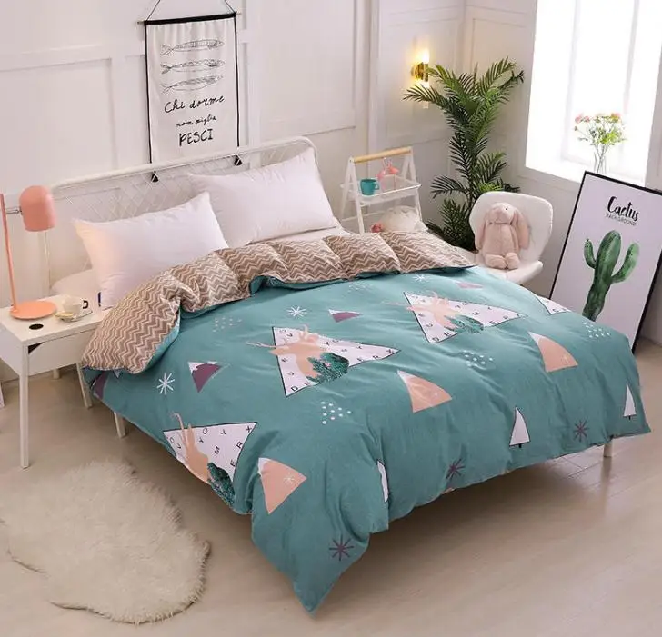 Cartoon Elk High end twin full queen king size cotton duvet cover