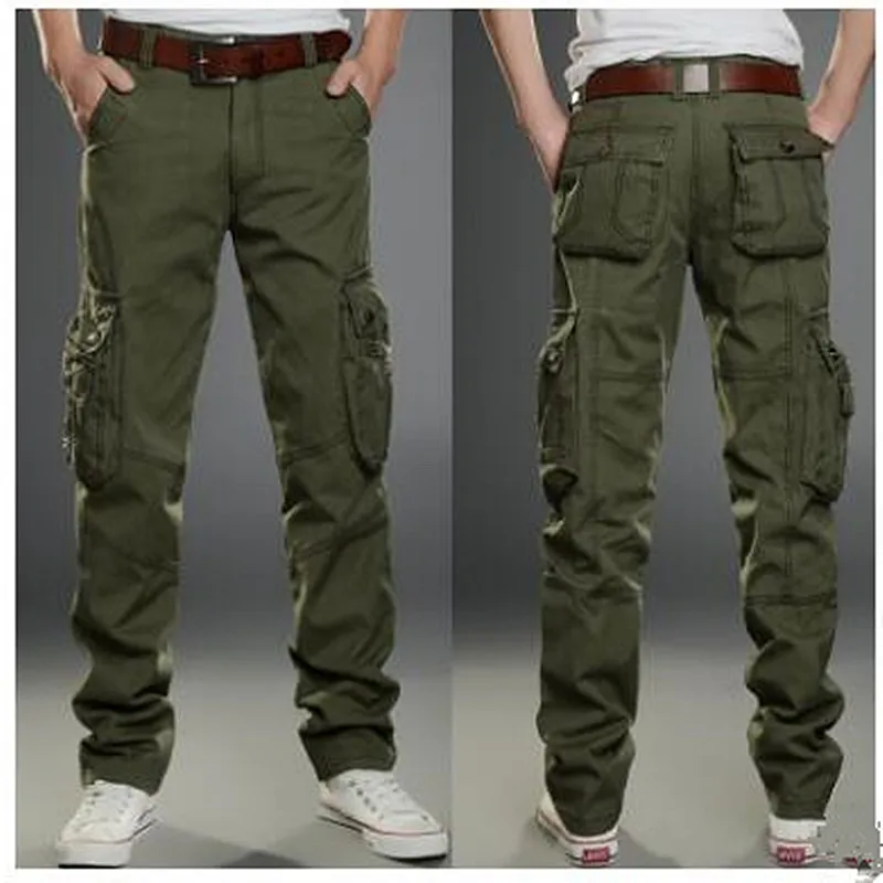 

2017 Brand Mens fashion Military Cargo Pants Multi-pockets Baggy Men Pants Casual Trousers Overalls Army Pants Joggers
