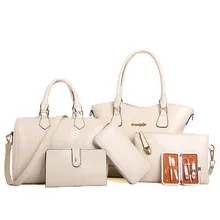 6 PCS Set Women Bag Crocodile Pattern Composite Bag For Ladies Handbag Set Stone Women Shoulder