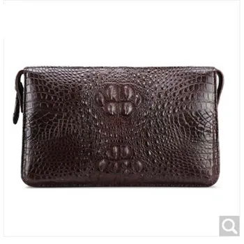 

fasiqi crocodile leather manclutch bag business man bag long hand bag black head crocodile leather handbag horizontal