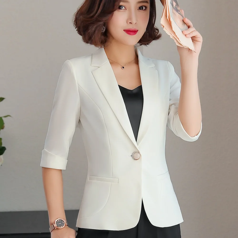 Coat female new style one button fashion five-point sleeve temperament casual small suit female small suit ladies coat