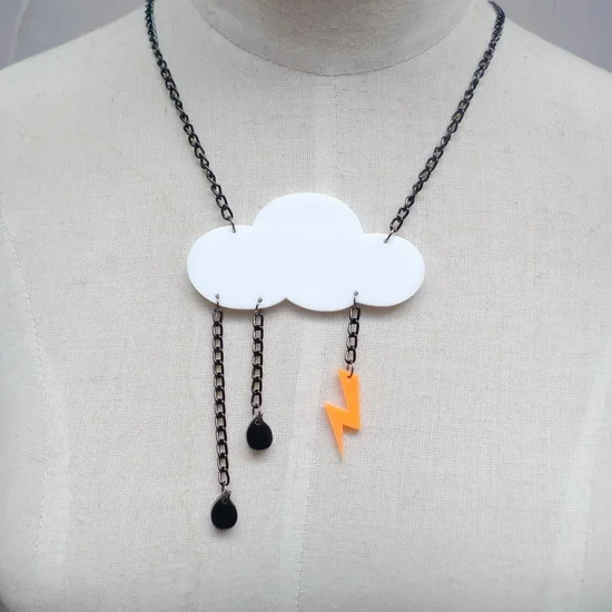 Акриловая цепочка с кулоном в стиле Харадзюку для ночного клуба|harajuku choker|pendant