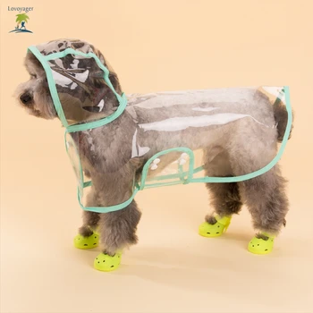 

Pet clothes transparent clear Dog Raincoat xs pink Waterproof Dog Rain jacket coat poncho with hood for small and large dog