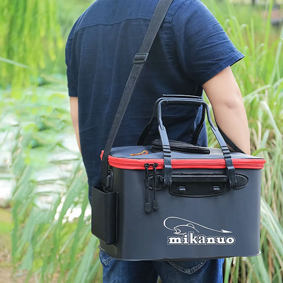  WALK FISH Portable EVA Fishing Bag Collapsible Fishing Bucket Live Fish Box Camping Water Container - 32964540854