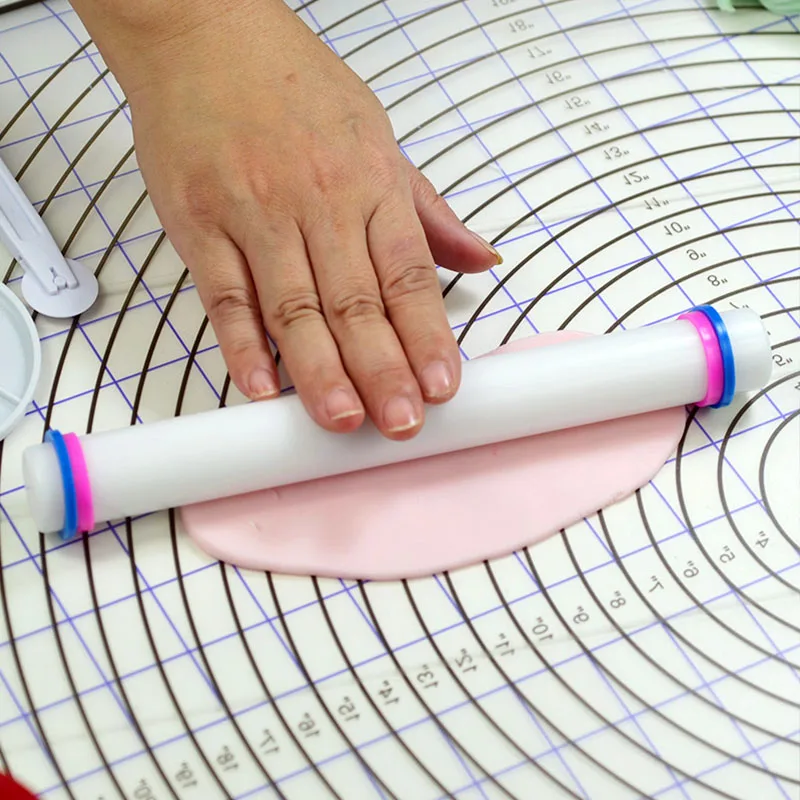 Белый 23 см антипригарное скольжение Fondant Rolling Pin торт тесто ролик украшения