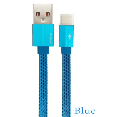 Micro USB кабель, быстрое зарядное устройство, нейлоновая оплетка, USB зарядное устройство для Xiaomi, Huawei, LG, Samsung, мобильный телефон, USB шнур для зарядки - Цвет: Синий