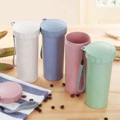 

Creative water cup Plastic portable thermos student cute mini couple cup Drink Prevent Leaking Spilling The A cup of tea cups