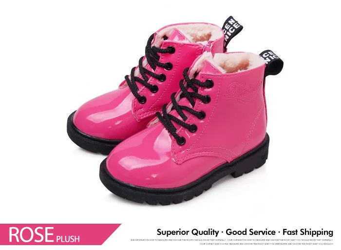 New 2017 Winter Children Shoes PU Leather Waterproof Martin Boots Kids Snow Boots Brand Girls Boys Rubber Boots Fashion Sneakers (17)