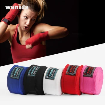 

2pcs/roll Cotton 3M/5M Box Sports Strap Boxing Bandage Sanda Muay Thai MMA Taekwondo Hand Gloves Wraps Adult Male 1 Pair Set