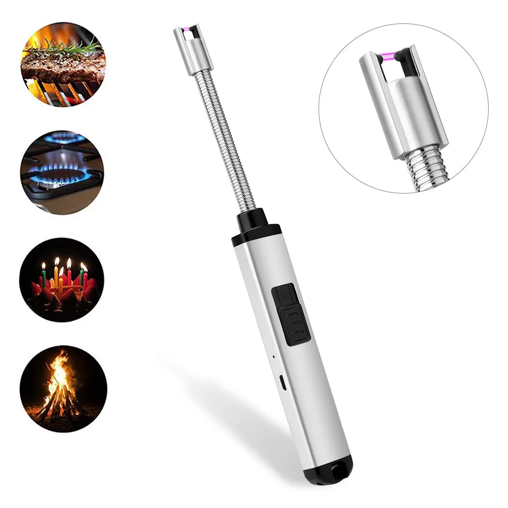 

Kitchen Tools Arc lighter 280mAh lithium battery Kitchen Tools BBQ usb lighter electronic gas Kitchen accessories Silver Black
