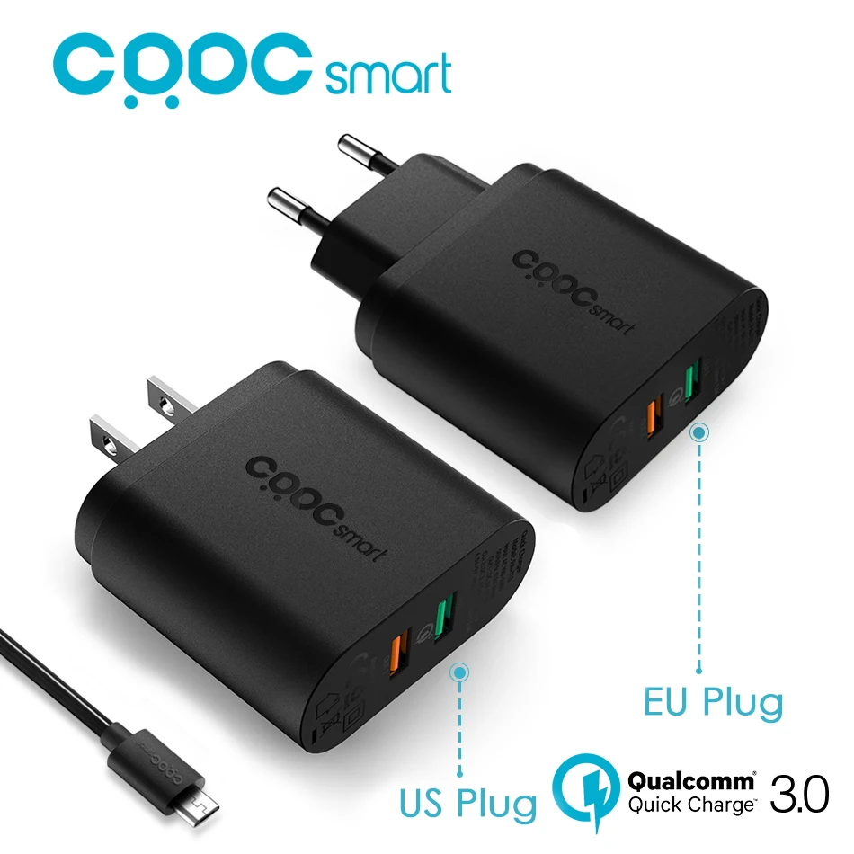 CRDC QC 3 0 Quick Charger 3 0 34 5W 9V 12V 2 Ports USB Wall
