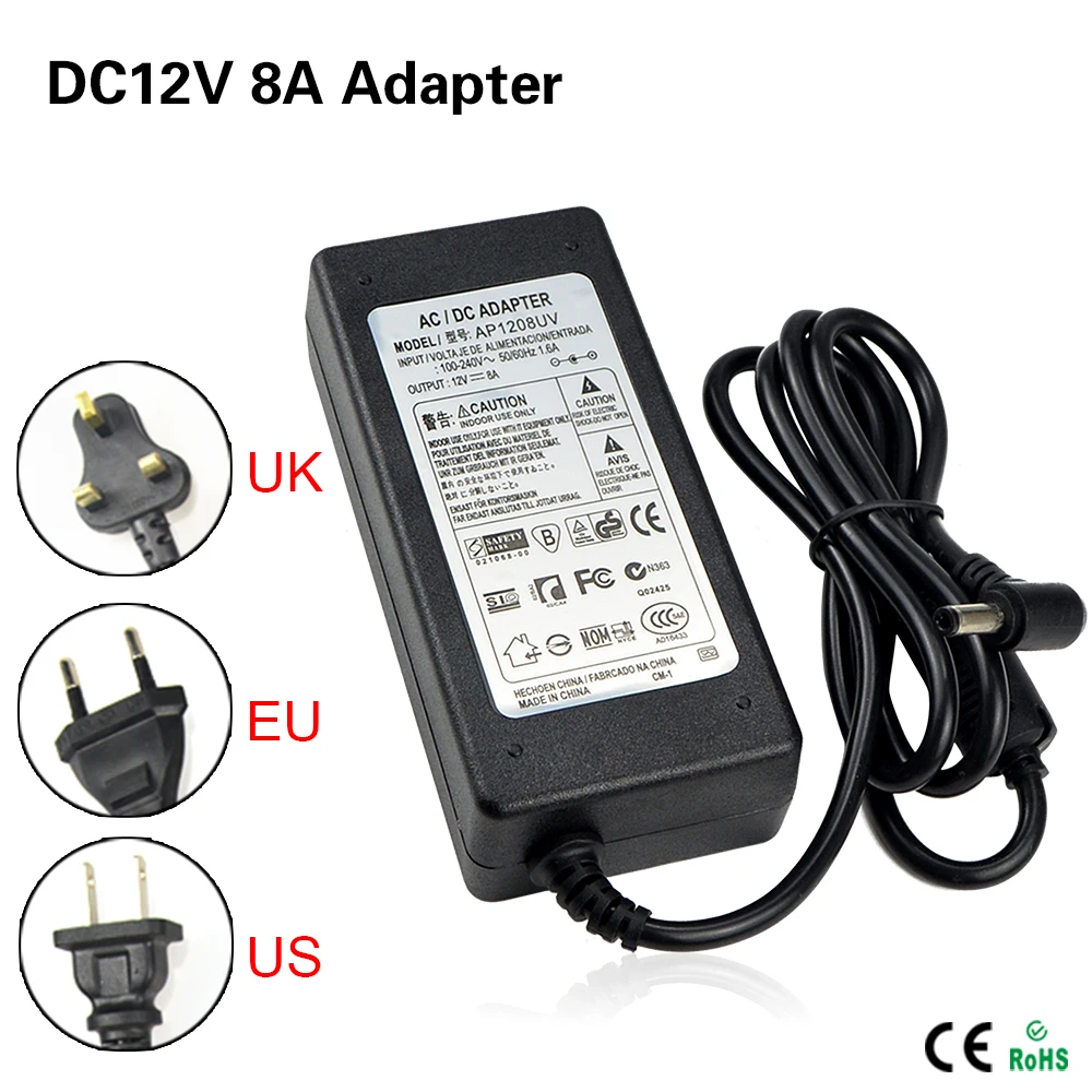 Светодиодные ленты трансформаторы переменного тока 110 V-220 V DC/DC 12V Питание 1A 2A 3A 5A 6A 8A Мощность адаптер конвертер для Светодиодный свет