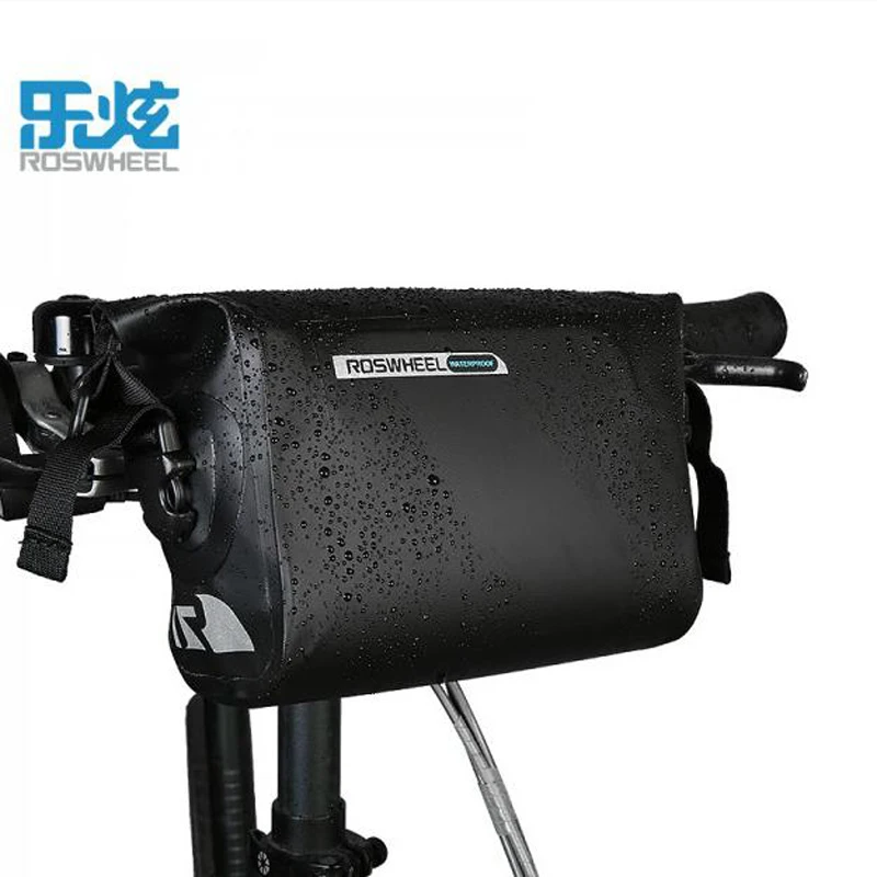 

ROSWHEEL 3L Cycling Bike Bicycle Handlebar Front Basket PVC Full Waterproof Bags Riding Bike Accessories Dry Series