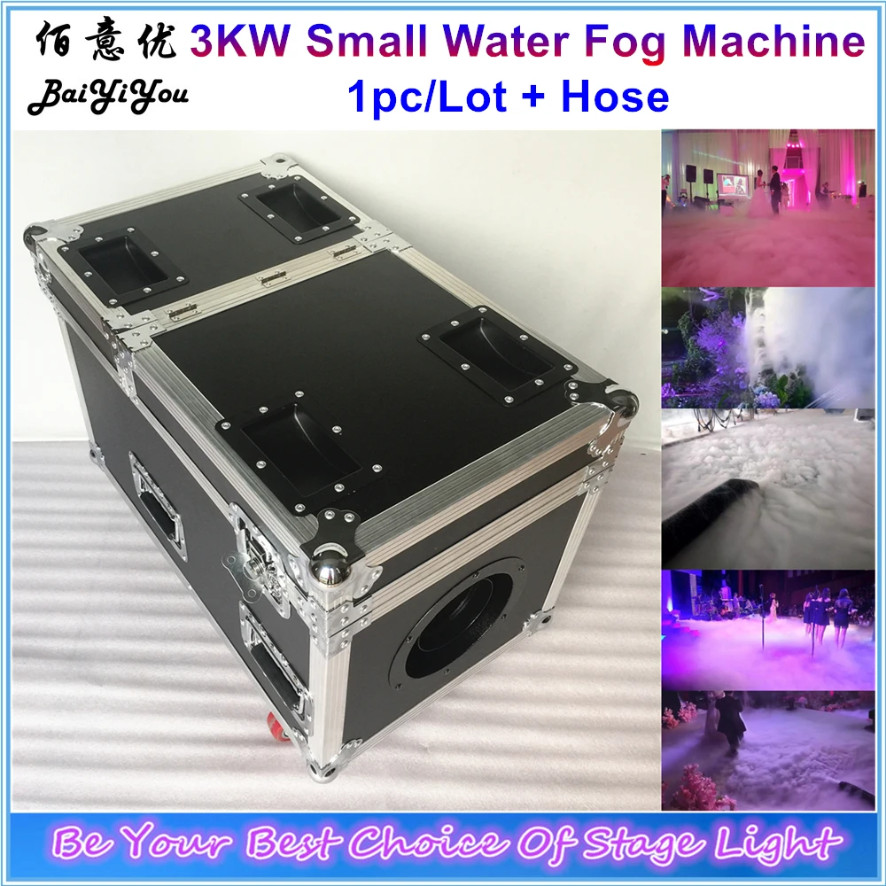 

1pc/Lot Fast Shipping 3000W Water Fog Machine Small Case 3KW Water Base Mist Low Fog Smoke Machine With For Free Hose